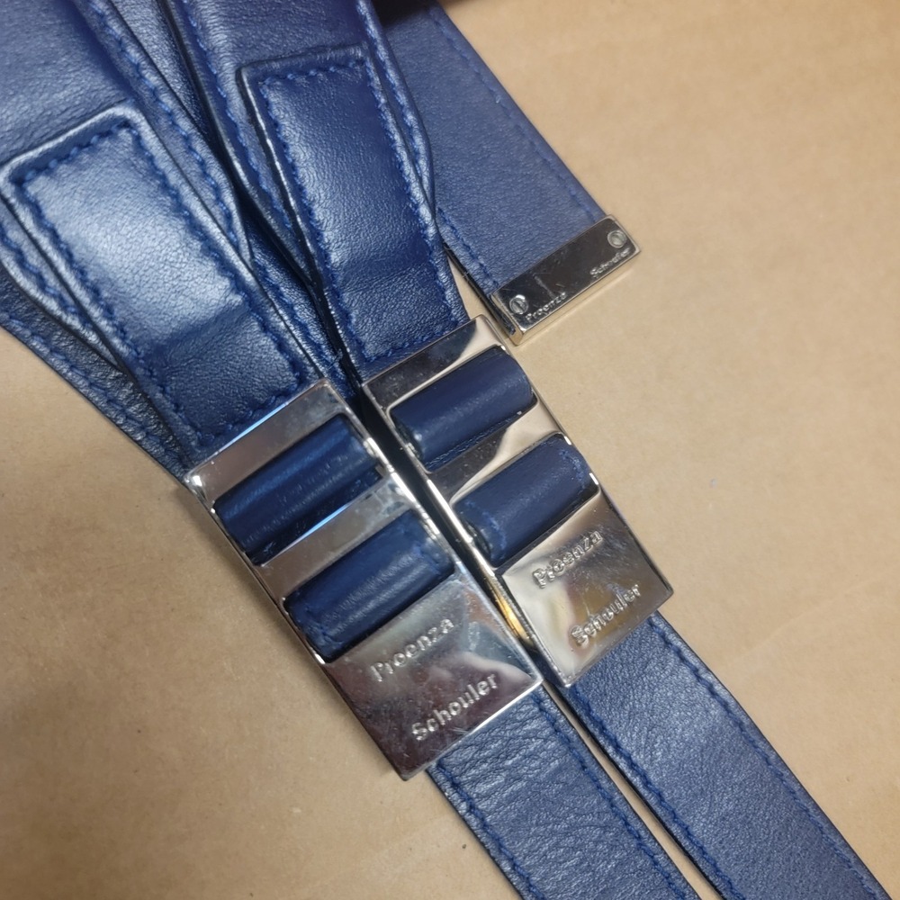Beautiful Genuine Blue Courier Leather Backpack Proenza Schouler NWOT $1300+! - Picture 5 of 9